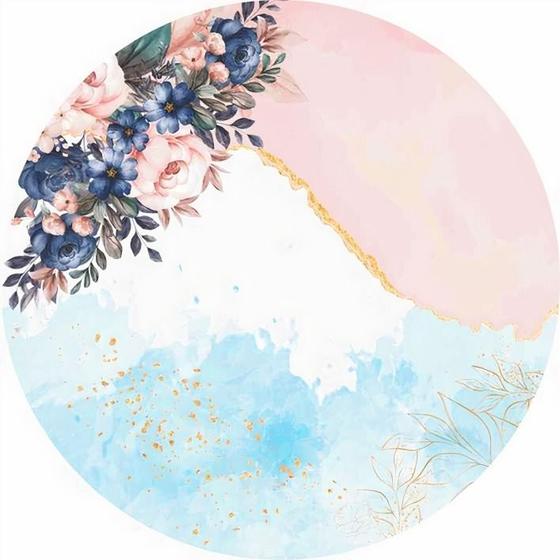 Imagem de Painel Festa Redondo Veste Fácil C/ Elástico 1,50m Flores