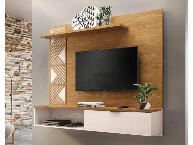 Painel HB Grid Carvalho/Off White - 3934 - Painel para TV - Magazine Luiza