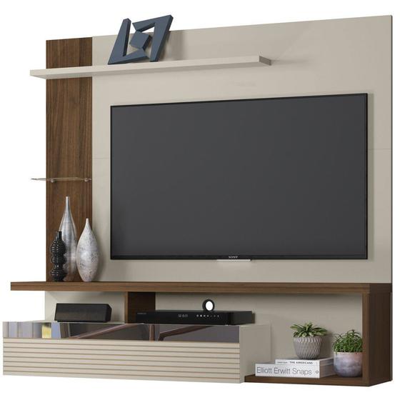 Imagem de Painel Home Linea Brasil Tijuca para TV de até 60" Off White/Nogueira