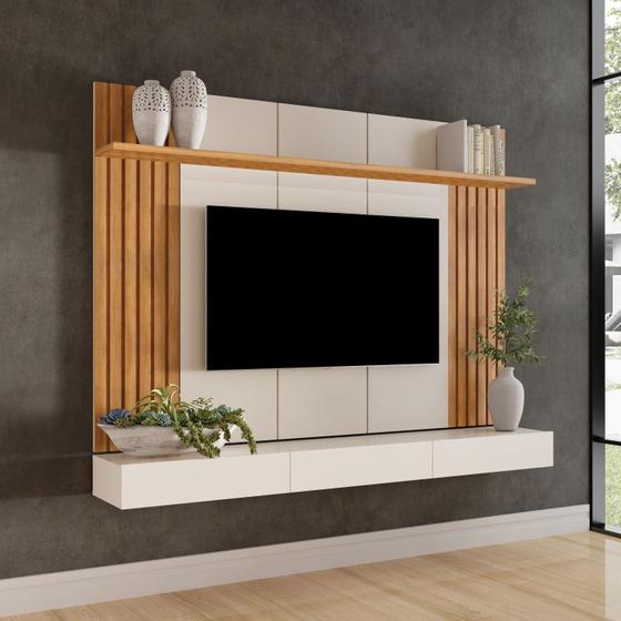 Imagem de Painel Home para TV até 75 Polegadas 180cm Supreme Carvalho Oro / Off-White