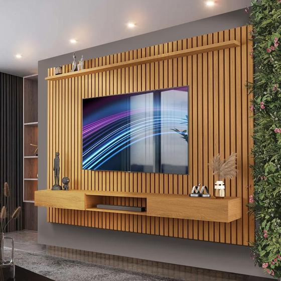 Imagem de Painel Home Ripado TV Até 75 Polegadas 1.8 Nature Valerius Shop JM