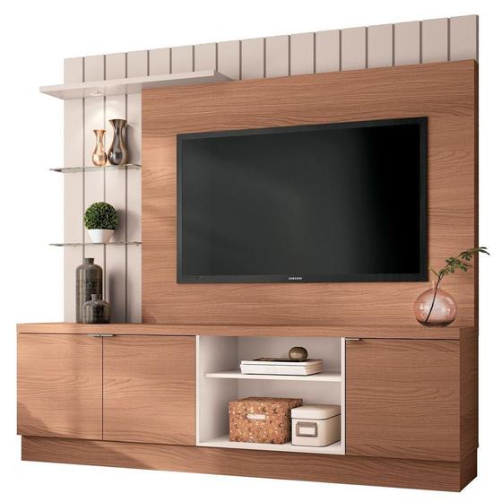 Imagem de Painel Home Theater para TV até 60 Sala de Estar Khaled Nature/Off White G26 - Gran Belo