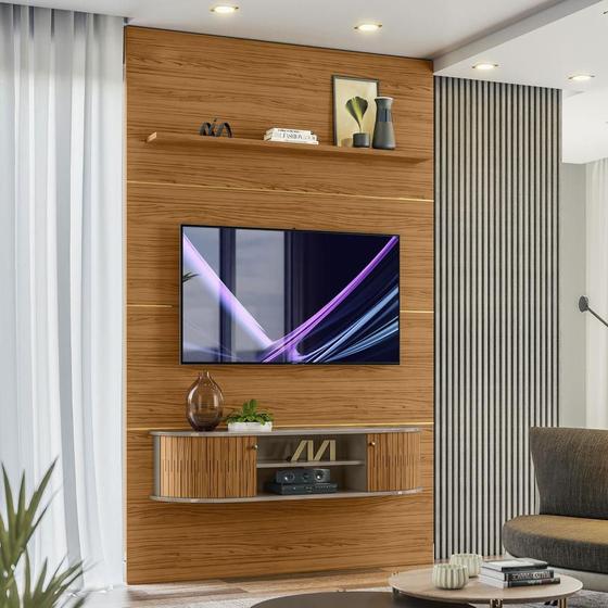 Imagem de Painel Home TV 65 Polegadas Marrom Naturale