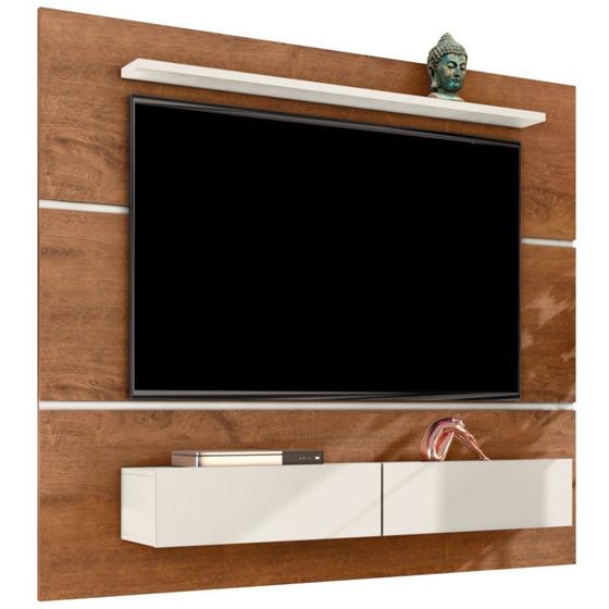 Imagem de Painel Home Zanzini Norton para TV de 60 polegadas 2 portas 1.80 metros Natura Off White