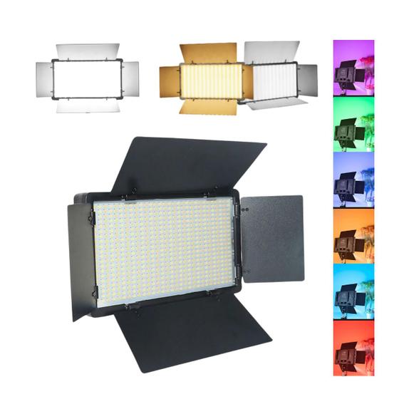 Imagem de Painel Iluminador Bicolor Pro LED 600 RGB com Holder e Fonte de Energia