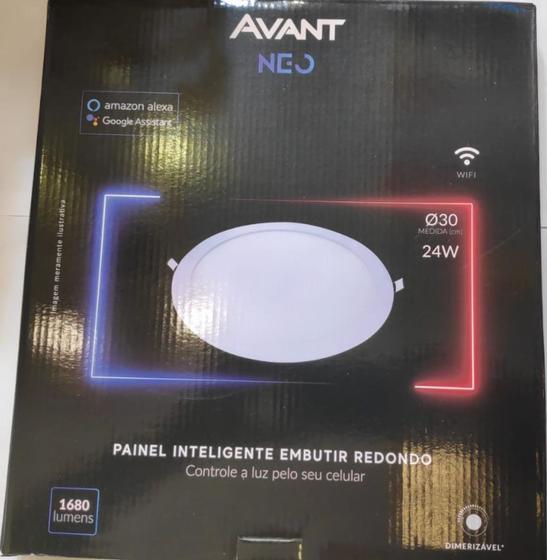 Painel Inteligente Led Neo 2700k/6500k Redondo 24w Embutir Bivolt Avant ...