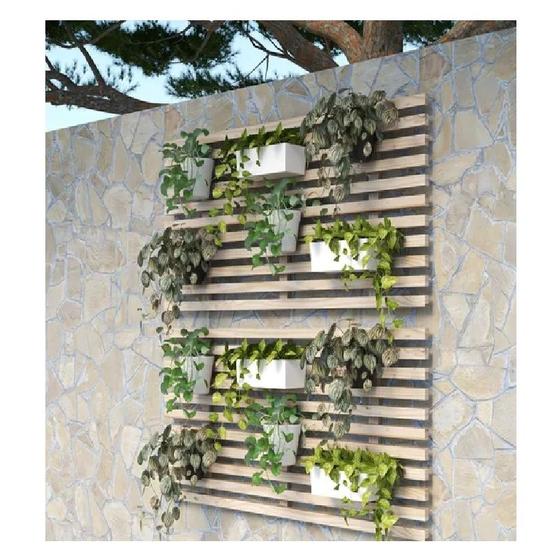 Painel Jardim Vertical Madeira Organizadora Floreira Treliça - Dos Hermanos