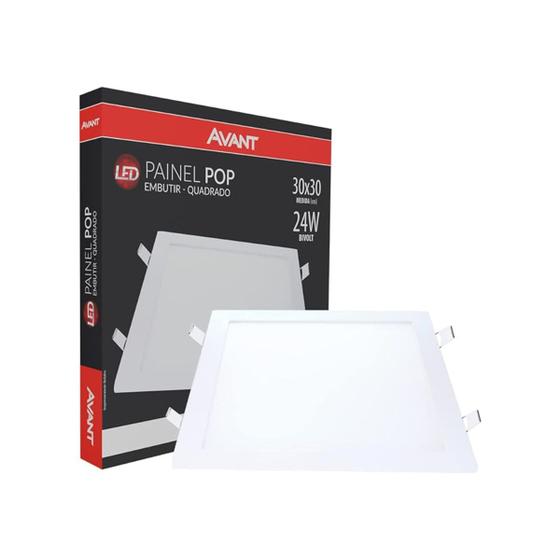 Imagem de Painel LED 24w Embutir Quadrado 29x29 6500k Branco Frio  - Avant