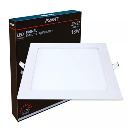 Imagem de Painel Led Avant Quadrado Embutir 18w 6500k Bivolt Branco