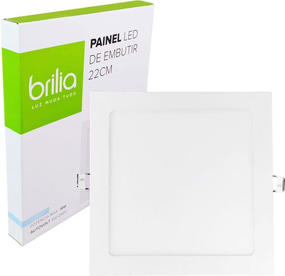 Imagem de Painel Led Embutir 18w Quadrado Branco Neutro 22cm Bivolt