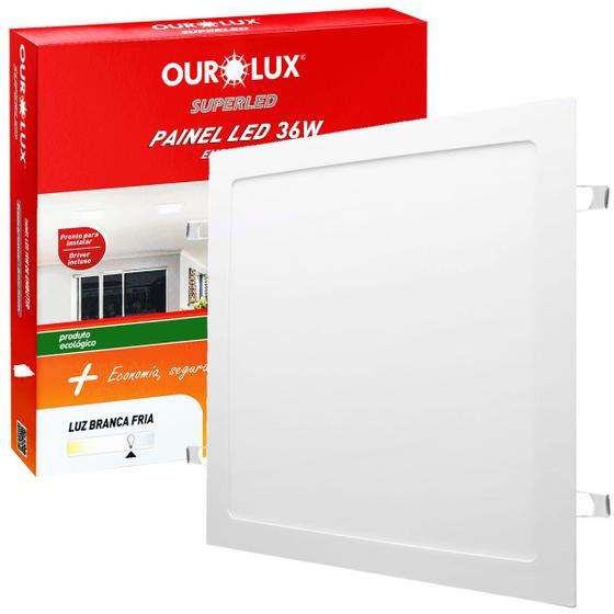 Imagem de Painel Led Embutir Quadrado 40Cm 36W Bivolt Branco Frio