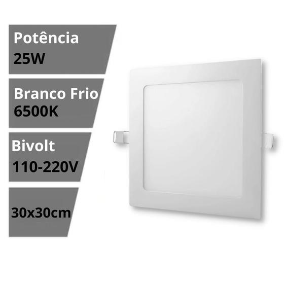 Painel Led Plafon 25W Sobrepor Branco Quente Frio Quadrado Redondo Menor preço em Painel Led Plafon 25W Sobrepor Branco Quente Frio Quadrado Redondo