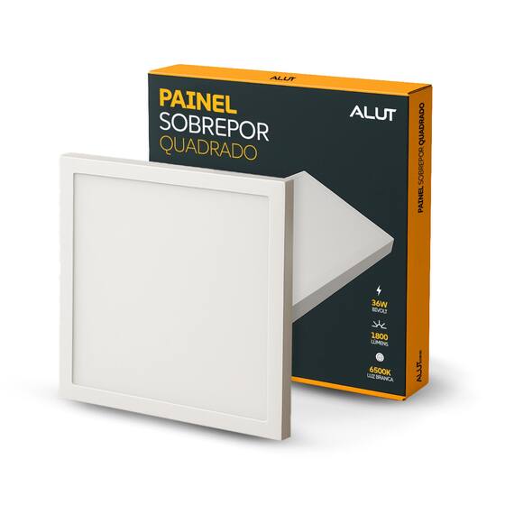 Painel Led Plafon 36w 6500k Bivolt Sobrepor 40x40 Quadrado Branco Cod ...