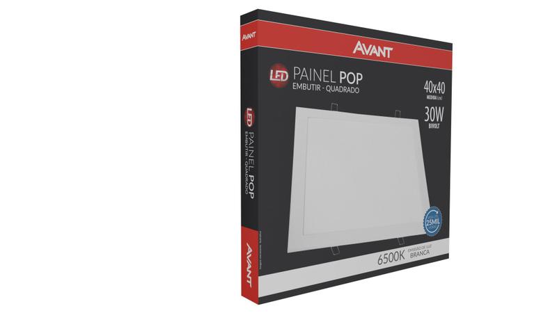 Imagem de Painel Led , Pop, Embutir Quadrado 40.BR6500K, 30W, Bivolt