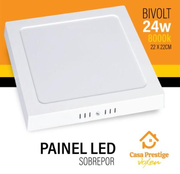 Imagem de Painel Led Sobrepor 22x22cm 24W Bivolt 6500K