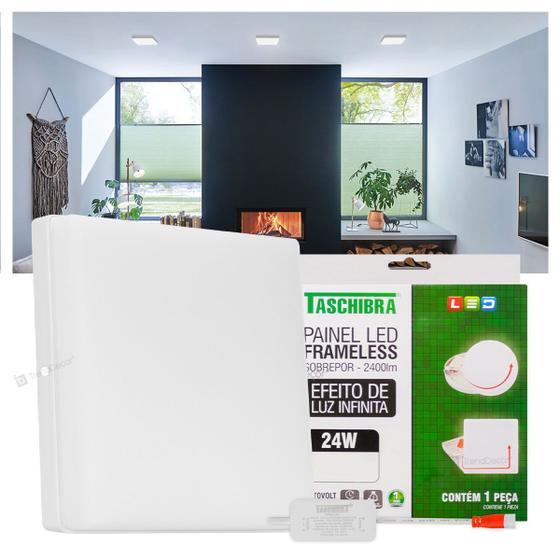 Imagem de Painel LED Taschibra Frameless 24W Quadrado Sobrepor