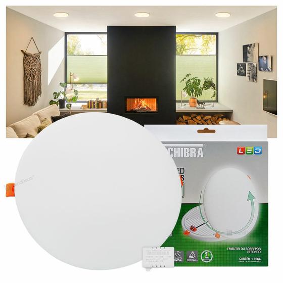 Imagem de Painel LED Taschibra Frameless 32W Redondo Embutir ou Sobrepor