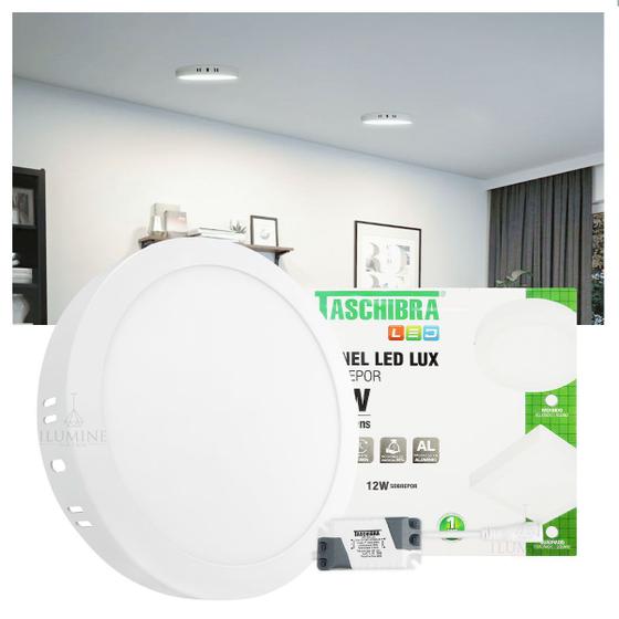 Imagem de Painel LED Taschibra LUX 12W Redondo Sobrepor