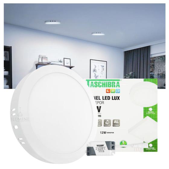 Imagem de Painel LED Taschibra LUX 12W Redondo Sobrepor