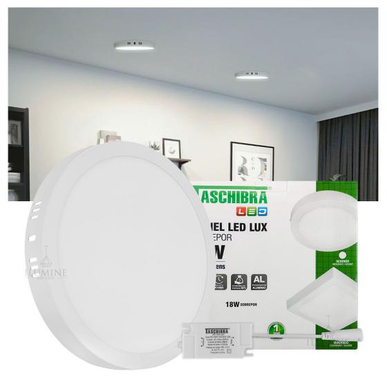 Imagem de Painel LED Taschibra Lux 18W Redondo Sobrepor