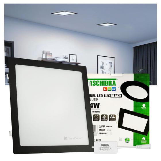 Imagem de Painel LED Taschibra LUX Black 24W Quadrado Embutir