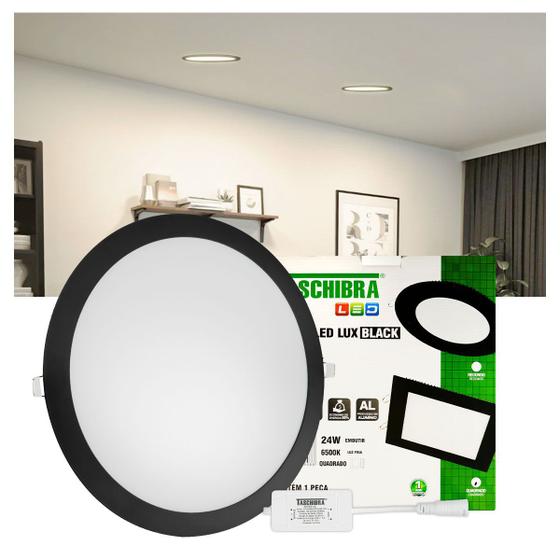 Imagem de Painel LED Taschibra LUX Black 24W Redondo Embutir