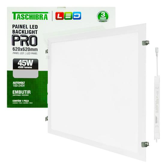 Imagem de Painel LED Taschibra Pro 45W Embutir 62x62cm Autovolt 110V/220V