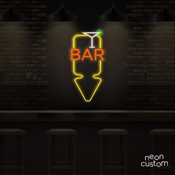 Imagem de painel letreiro led Neon Drink Bar decoracao festa bar