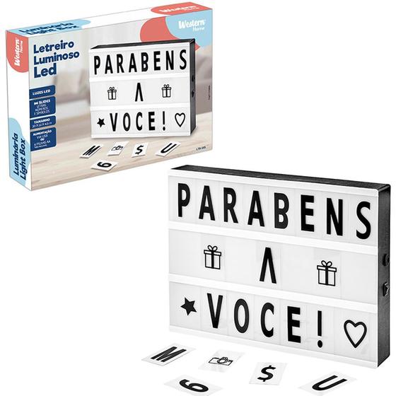 Imagem de Painel letreiro luminoso light com letras/numeros/simbolos