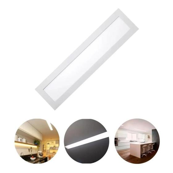 Painel Luminária De Embutir Led Retangular 54w 3000k Branco Quente