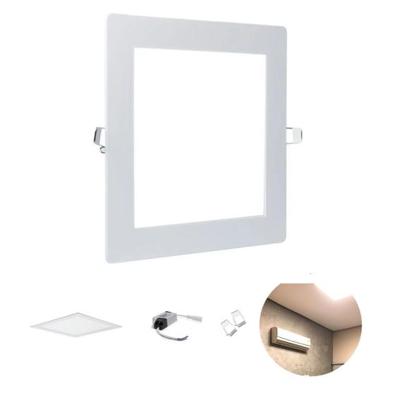 Painel Luminária Led Quadrada De Embutir 18w Branco Quente MAXIM LED