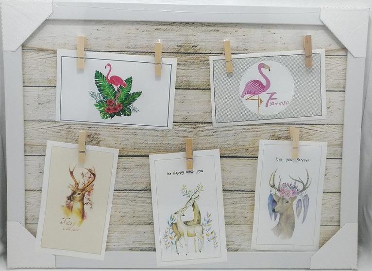 Painel Memory Board Quadro De Fotos Mural Painel Fotos Moldura 40 X 30