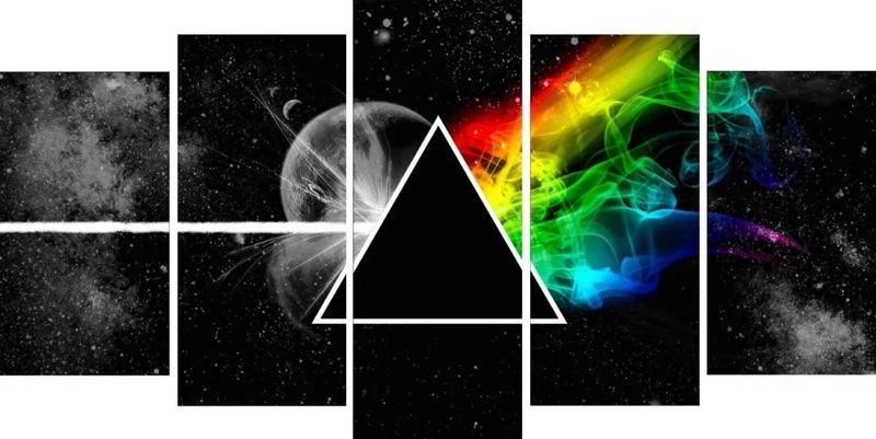 Imagem de Painel Mosaico 5 Partes Pink Floyd The Dark Side Of The Monn