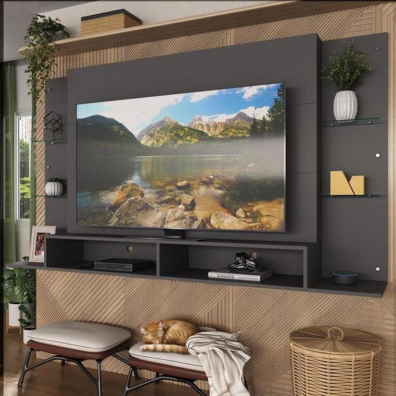Painel Nairóbi Multimóveis para TV de até 60 Polegadas com Nicho - Preto Imagem de Painel Nairóbi Multimóveis para TV de até 60 Polegadas com Nicho - Preto