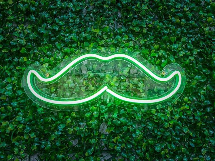 Imagem de Painel Neon Bigode Moustache Barbearia Iluminação