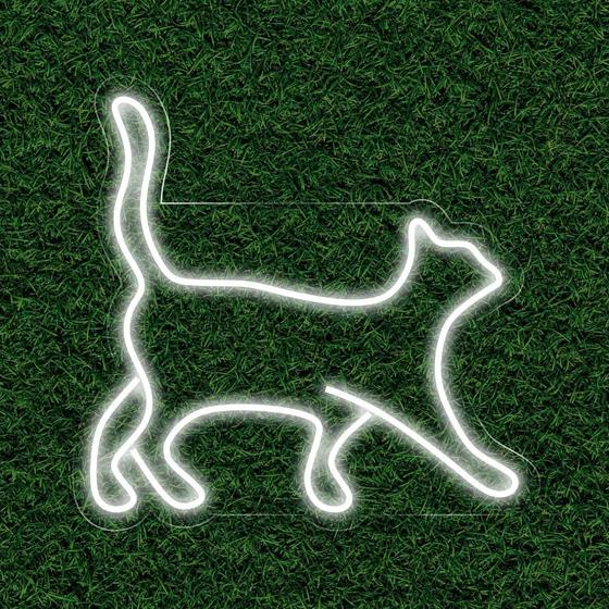 Imagem de Painel Neon Led Cat Gato Decoração Pet Shop Amante de Animal