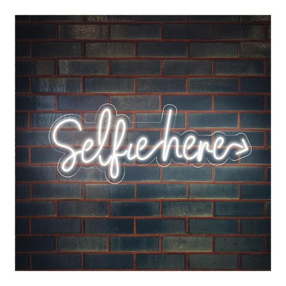 Imagem de Painel Neon Led Self Here Decoração Instagramável