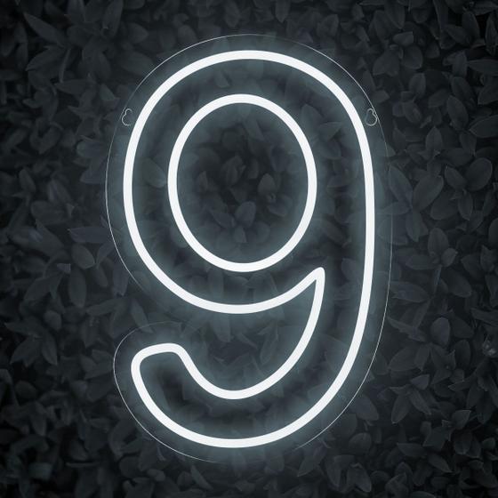 Imagem de Painel Neon Numero Nove 9 Instagram Iluminação Branco 50cm