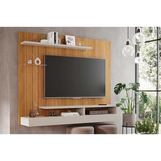 Imagem de Painel p/ TV Casal Valência Plus até 50 Polegadas Nature/Off White - Permóbili