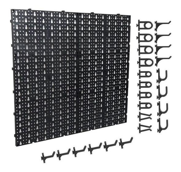 Painel para ferramentas em plástico perfurado preto - organizador Menor preço em Painel para ferramentas em plástico perfurado preto - organizador