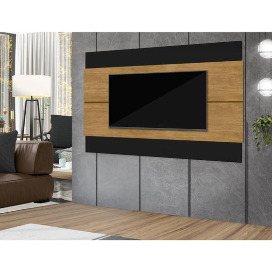 Imagem de Painel para Tv 180 X 128 Cm Mdp Berlim Preto/Nature