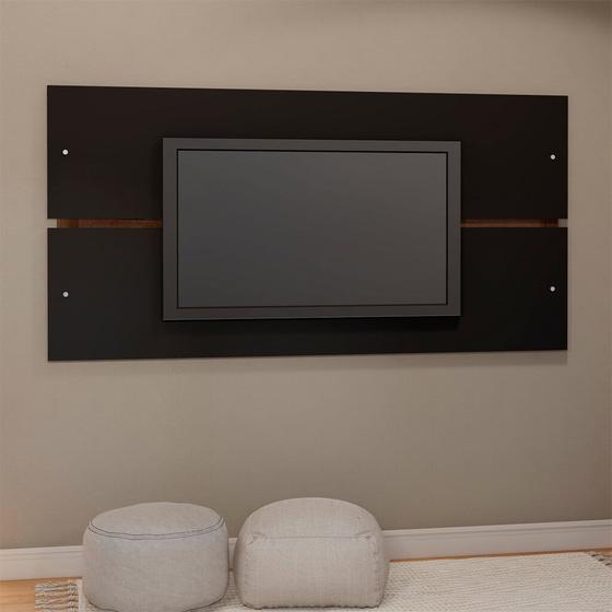 Imagem de Painel para TV 180cm Preto Madeirado Lilies Móveis