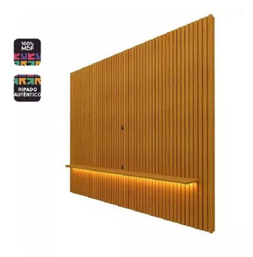 Imagem de Painel Para Tv 75" Com Led Ripado Nobre 230Cm Naturale 