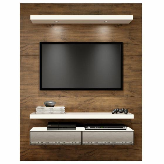 Painel Para TV At 55 Polegadas 2 Gavetas Espelhadas E LED TB106E Dalla 