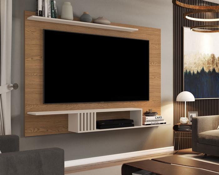 Painel para TV ate 55 Polegadas LUXO Madeirado com Off White Menor preço em Painel para TV ate 55 Polegadas LUXO Madeirado com Off White