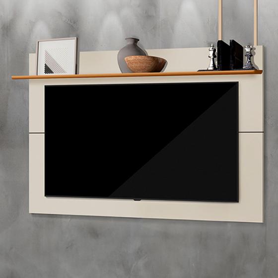 Imagem de Painel para TV Até 55 Polegadas Venus 1 Prateleira Off White/Nature - Tebarrot