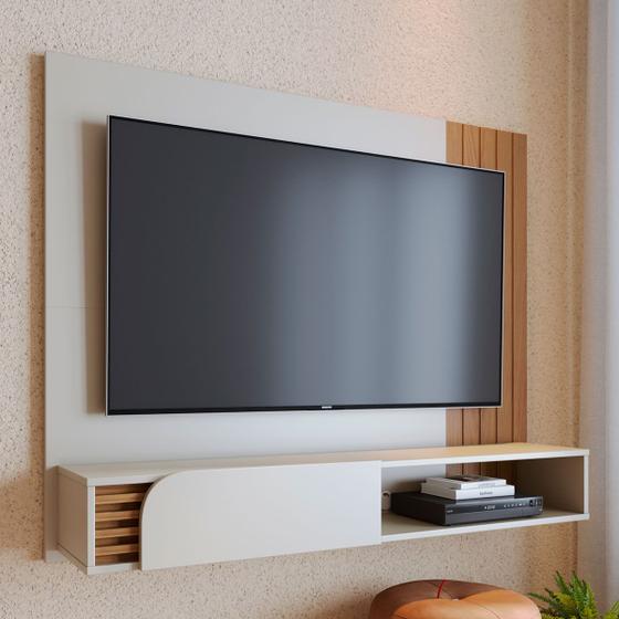 Imagem de Painel para TV Até 60 Polegadas Jurerê 1 Porta Off White/Freijó - Colibri