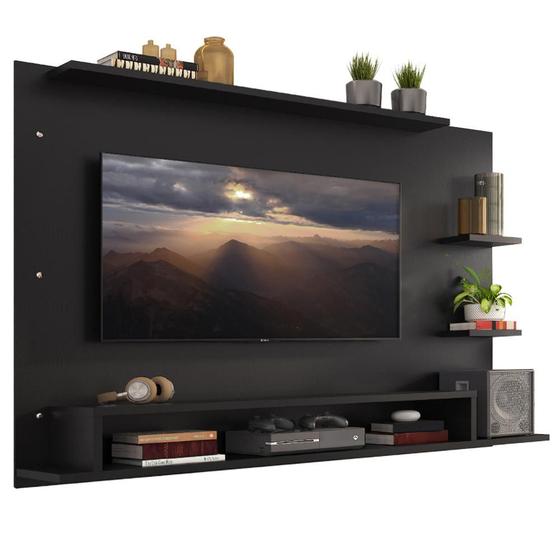Menor preço em Painel para TV até 60 Polegadas Madesa Alfa com Prateleiras e Nichos - Preto