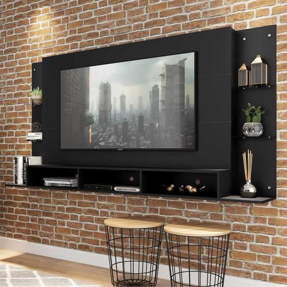 Painel para TV até 65" Nairóbi Plus Multimóveis Preto Menor preço em Painel para TV até 65" Nairóbi Plus Multimóveis Preto