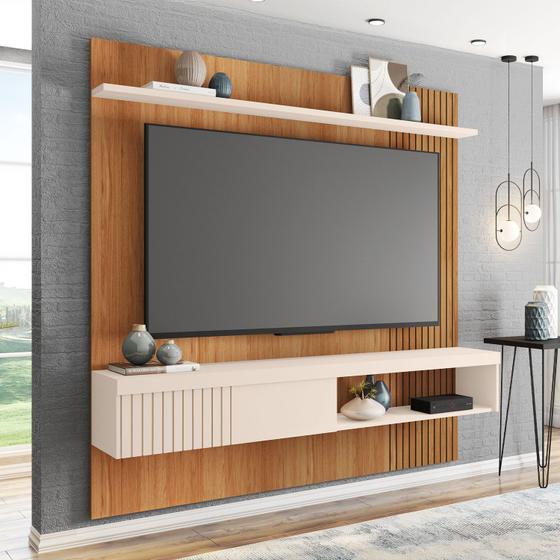 Painel Para Tv De Até 65 Polegadas Jade Com Nicho Suspenso De Parede Cor Freijó Off - Maxi Do Brasil Imagem de Painel Para Tv De Até 65 Polegadas Jade Com Nicho Suspenso De Parede Cor Freijó Off